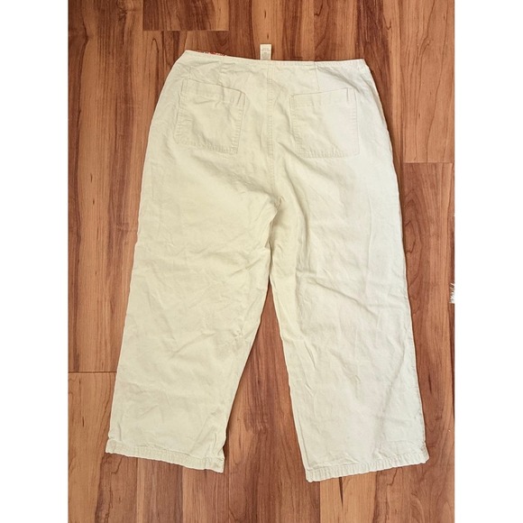 J.jill Wide Leg Cropped Pants Coastal Chic Sailor Style Button Detail Size 10P - Picture 2 of 5